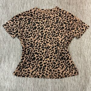 Aerie Oversize Leopard Print Short Sleeve Tee